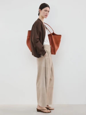 MANGO - Kurtka bomber z lnu czekoladowy - - Kobieta