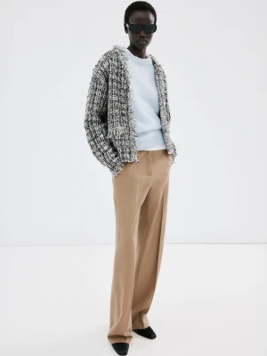 MANGO - Kurtka tweedowa oversize czarny - - Kobieta