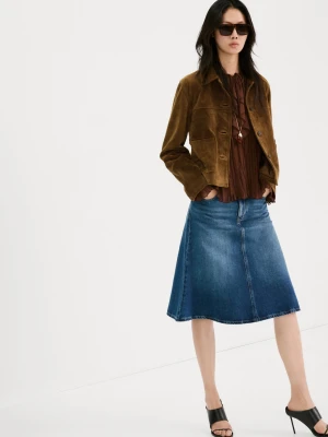 Kurtka z zamszu z guzikami tabaczkowy brąz - Kobieta - - MANGO