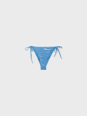 MANGO - Majtki bikini z błyszczącym wykończeniem błękitny - - Kobieta