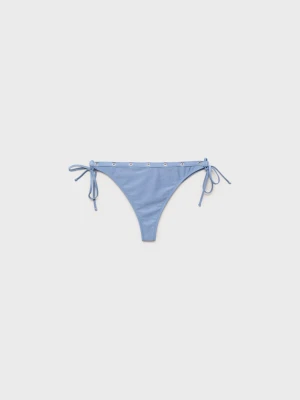 MANGO - Figi od bikini z ozdobnymi przelotkami błękitny - - Kobieta