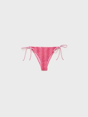 MANGO - Figi bikini z szydełkowymi wstawkami różowy - - Kobieta