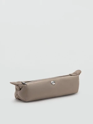 MANGO - Mała kosmetyczka z nylonu na zamek jasny/pastelowy brąz - Rozmiar uniwersalny - Kobieta