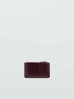 MANGO - Mała pikowana portmonetka burgund - Rozmiar uniwersalny - Kobieta