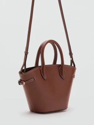 MANGO - Mała torebka listonoszka średni brązowy - Rozmiar uniwersalny - Kobieta