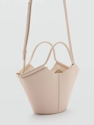 MANGO - Mała torebka listonoszka w stylu shopper średni brązowy - Rozmiar uniwersalny - Kobieta