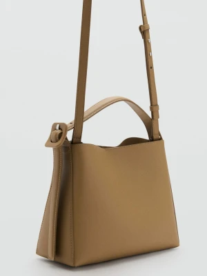 MANGO - Mała torebka shopper ze sprzączką khaki - Rozmiar uniwersalny - Kobieta