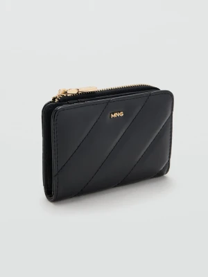 Mały pikowany portfel czarny - Kobieta - Rozmiar uniwersalny - MANGO