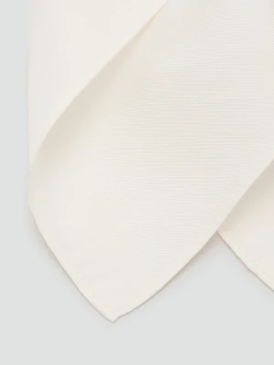 MANGO MAN - Apaszka z jedwabiu 100% biały - Rozmiar uniwersalny - Mężczyzna