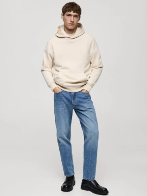 MANGO MAN - Bawełniana bluza z kapturem kremowy / écru - - Mężczyzna