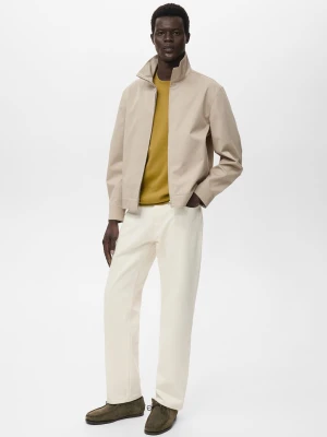 MANGO MAN - Bawełniana kurtka na zamek piaskowy - - Mężczyzna