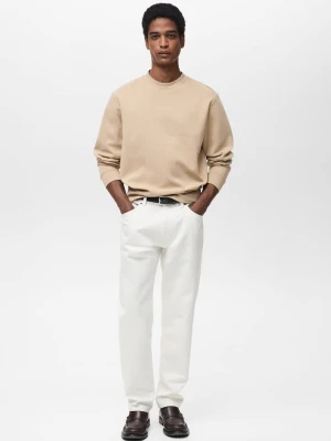 MANGO MAN - Bluza bawełniana regular fit średni brązowy - - Mężczyzna