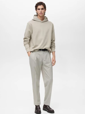 MANGO MAN - Bluza bawełniana z kapturem regular fit lodowy szary - - Mężczyzna