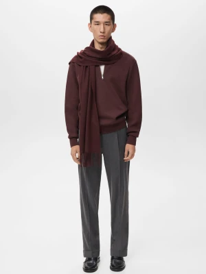MANGO MAN - Bluza regular fit z kołnierzem na zamek winny - - Mężczyzna