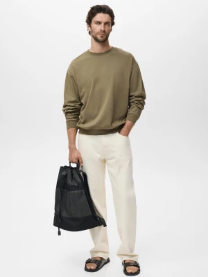 MANGO MAN - Bluza z 100% bawełny khaki - - Mężczyzna