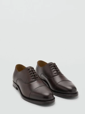 MANGO MAN - Buty typu oksfordy ze skóry brązowy - - Mężczyzna