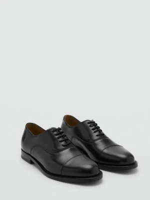 MANGO MAN - Buty typu oksfordy ze skóry czarny - - Mężczyzna