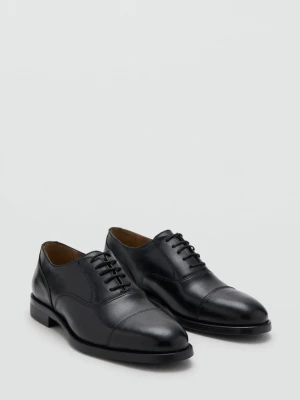 MANGO MAN - Buty typu oksfordy ze skóry czarny - - Mężczyzna