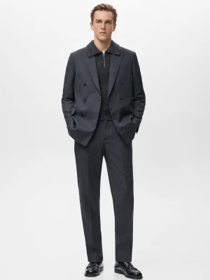 Dwurzędowa marynarka garniturowa Turin 100% wełna szary - Mężczyzna - - MANGO MAN