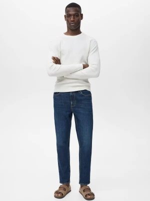 MANGO MAN - Dżinsy Ben tapered fit ciemnoniebieski - - Mężczyzna