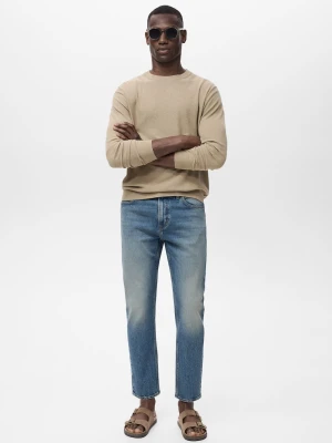 MANGO MAN - Dżinsy Ben tapered fit średni niebieski vintage  - - Mężczyzna