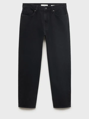 Zdjęcie produktu MANGO MAN - Dżinsy cropped carrot fit black denim - - Mężczyzna
