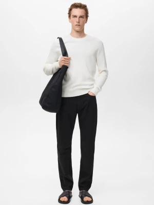 MANGO MAN - Dżinsy Bob regular fit black denim - - Mężczyzna