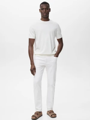 MANGO MAN - Dżinsy Jan slim fit białe biały - - Mężczyzna
