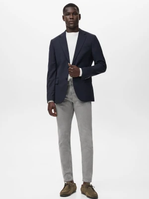 MANGO MAN - Dżinsy Jan slim fit szare szary denim - - Mężczyzna