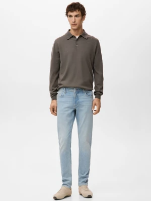 Dżinsy Jan slim fit z postrzępionym wykończeniem jasnoniebieski - Mężczyzna - - MANGO MAN