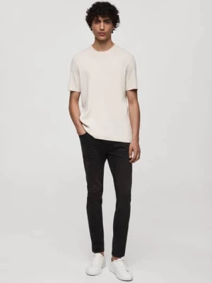 MANGO MAN - Dżinsy Jude skinny fit black denim - - Mężczyzna