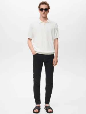 MANGO MAN - Dżinsy Jude skinny fit black denim - - Mężczyzna