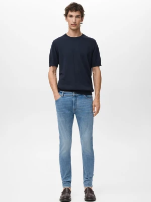 MANGO MAN - Dżinsy Jude skinny fit średni niebieski - - Mężczyzna