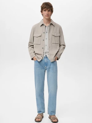 MANGO MAN - Dżinsy Moby straight fit jasnoniebieskie średni niebieski vintage  - - Mężczyzna