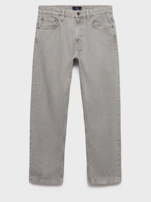 MANGO MAN - Dżinsy Moby straight fit szary denim - - Mężczyzna