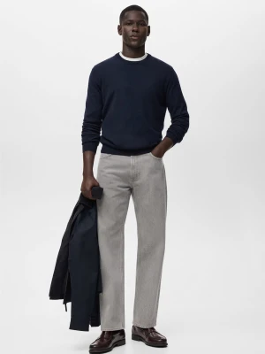 MANGO MAN - Dżinsy Moby straight fit szary denim - - Mężczyzna