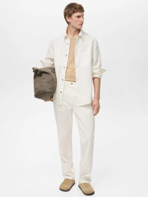 MANGO MAN - Dżinsy regular fit z lyocellu złamana biel - - Mężczyzna