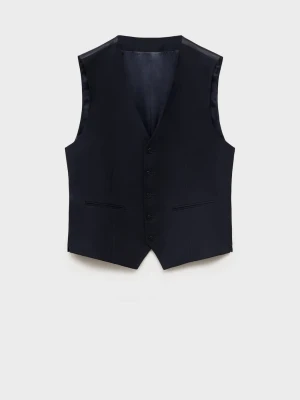 MANGO MAN - Garniturowa kamizelka slim fit granatowy - - Mężczyzna