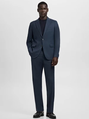 MANGO MAN - Marynarka garniturowa London regular fit granatowy - - Mężczyzna