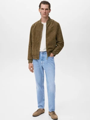 MANGO MAN - Jeansy Lori tapered fit średni niebieski - - Mężczyzna