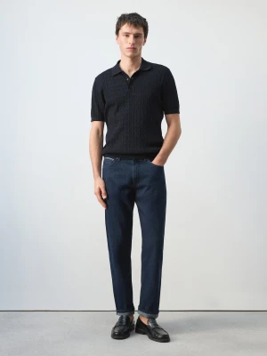 Jeansy 100% bawełna regular fit cropped niebieski - Mężczyzna - - MANGO MAN