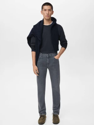 MANGO MAN - Jeansy Patrick slim fit Ultra Soft Touch black denim - - Mężczyzna