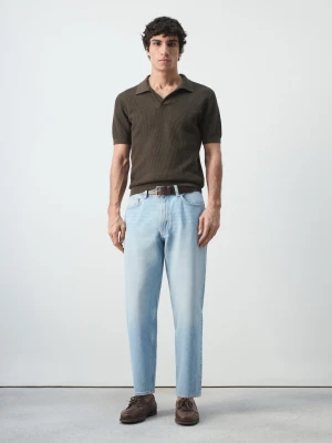 MANGO MAN - Jeansy Sammy o skróconym kroju carrot fit jasnoniebieski - - Mężczyzna