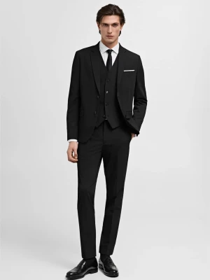 MANGO MAN - Kamizelka garniturowa Paris super slim fit czarny - - Mężczyzna