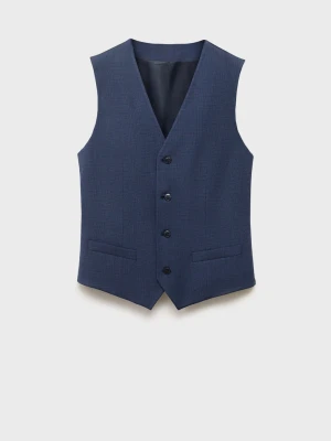 MANGO MAN - Kamizelka garniturowa Paris super slim fit atramentowy  - - Mężczyzna