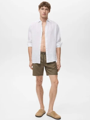 MANGO MAN - Kąpielówki z troczkami khaki - - Mężczyzna