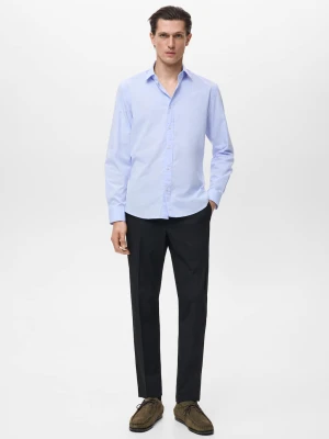 MANGO MAN - Koszula regular fit z 100% bawełny błękitny - - Mężczyzna