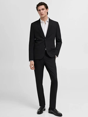 MANGO MAN - Koszula garniturowa slim fit z bawełnianej popeliny biały - - Mężczyzna