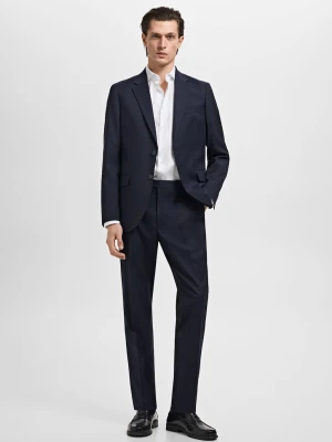 MANGO MAN - Koszula garniturowa slim fit z bawełny biały - - Mężczyzna