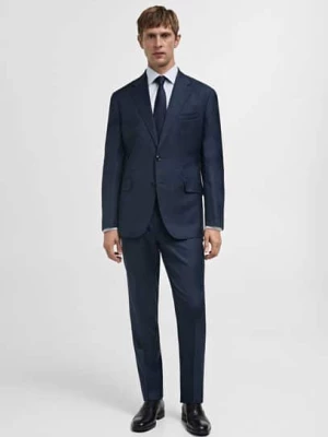 MANGO MAN - Koszula garniturowa slim fit z bawełny błękitny - - Mężczyzna